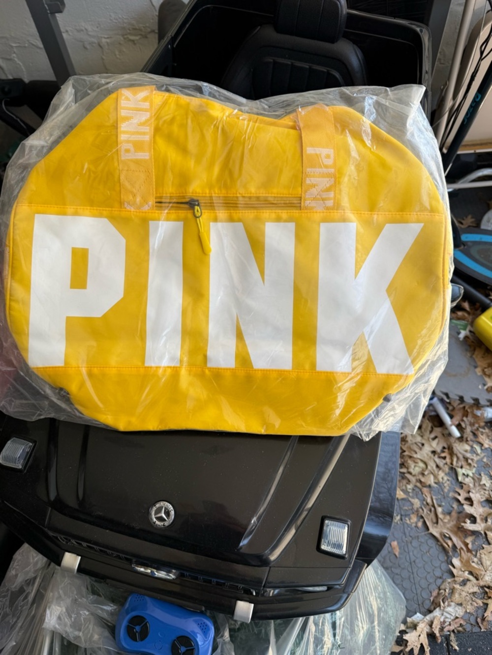 PINK Yellow Logo Duffle Bag - Picture 3 of 3